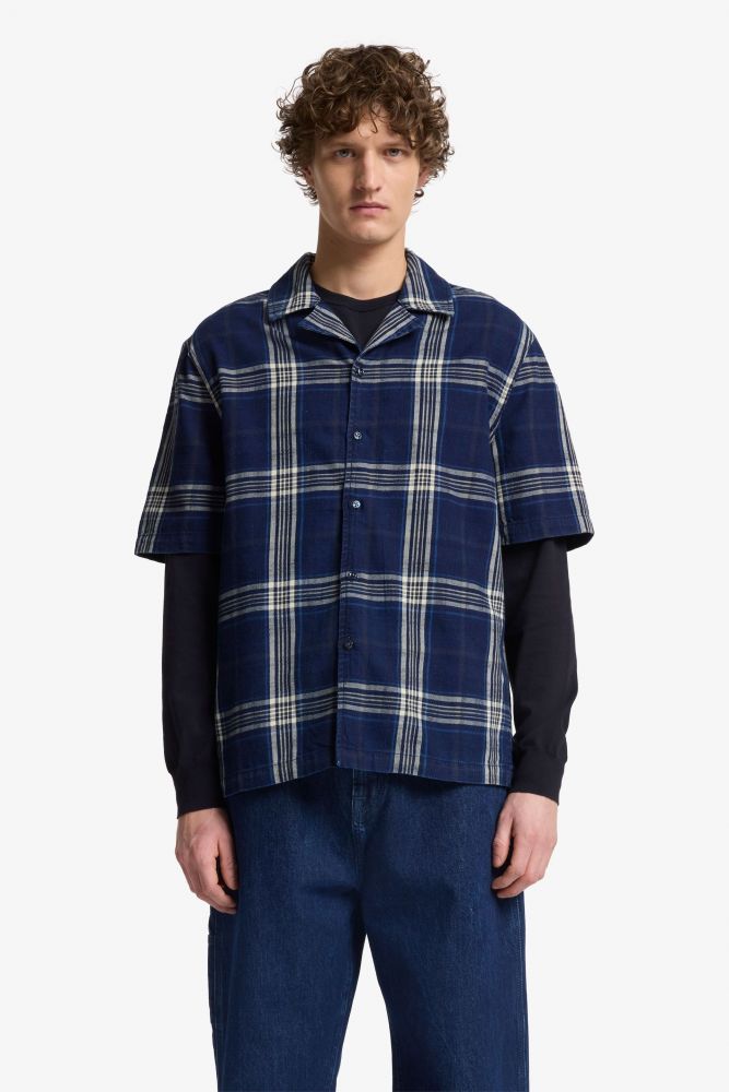 SS Camp Shirt Indigo Check With Pocket