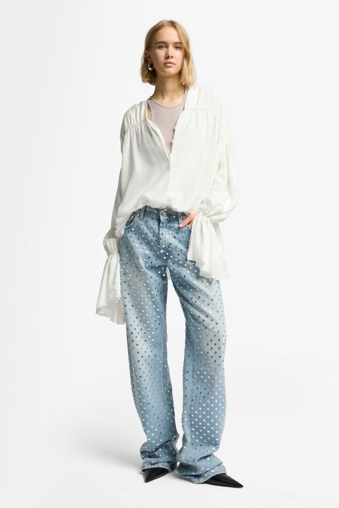 Studded Straight Trouser In Bleach