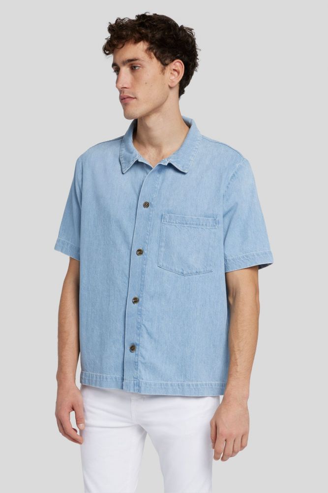 Camp Shirt Azure Light Blue