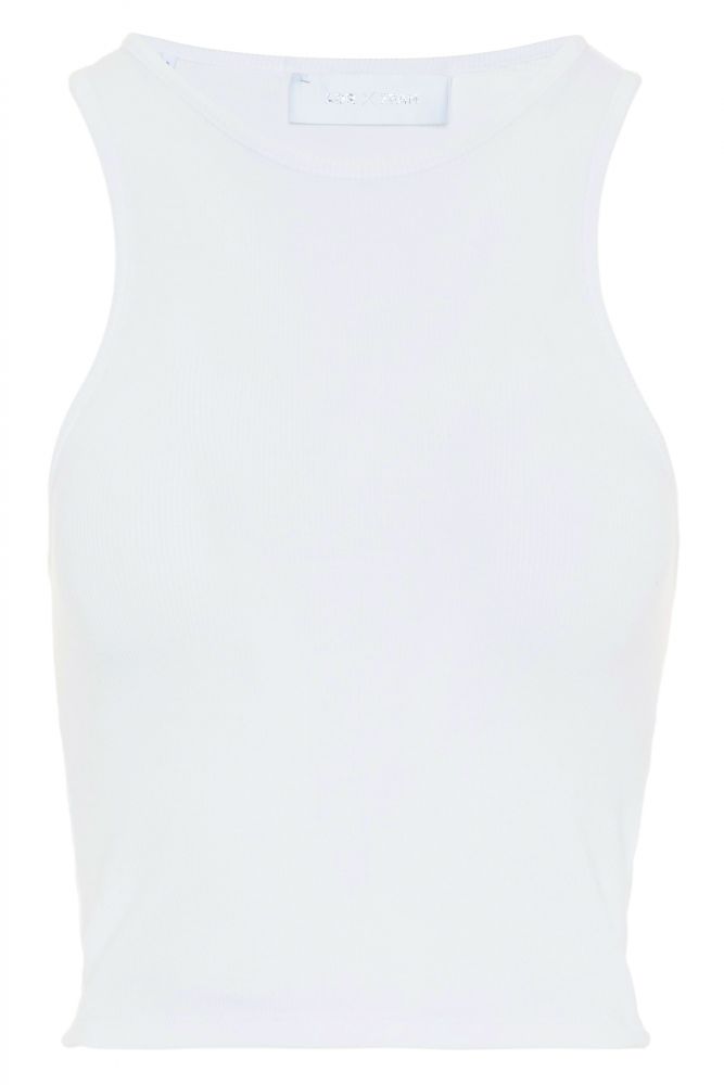 Cropped Racerback Tank Viscosa White