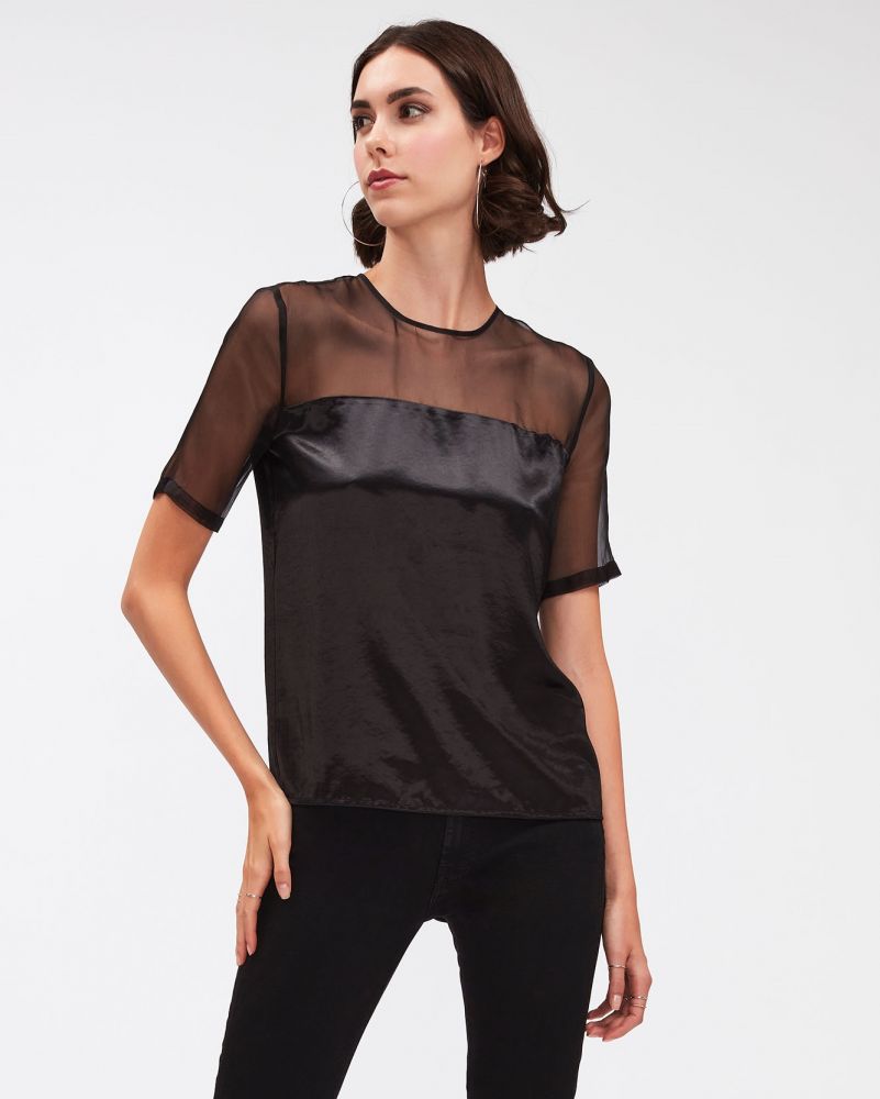 See Though Top Viscose Organza Black