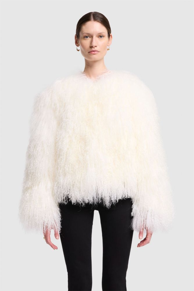 Shearling Fur Jacket Shearling White