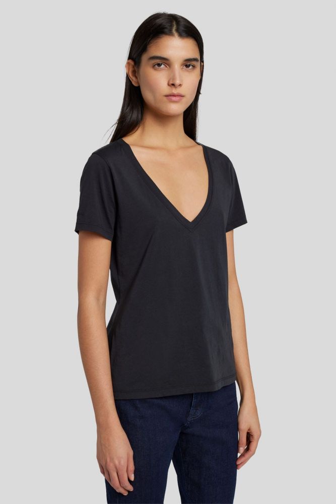 Easy V Neck Cotton Moonless Night