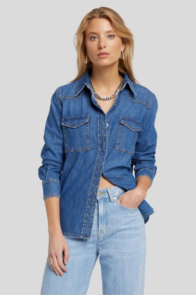 Emilia Shirt Jukebox With Studs Light Blue